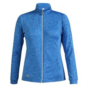 Island Green IGLTL2401 - Ladies All Over 'Feather' Print Zip Through Top Layer