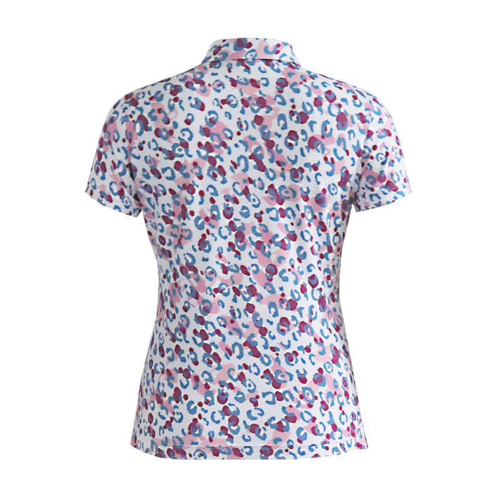 Island Green IGLTS2411 - Ladies All Over 'Leopard' Print Polo Shirt - Image 3