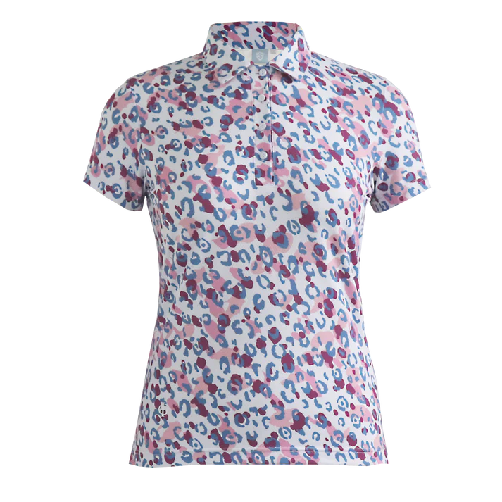 Island Green IGLTS2411 - Ladies All Over 'Leopard' Print Polo Shirt