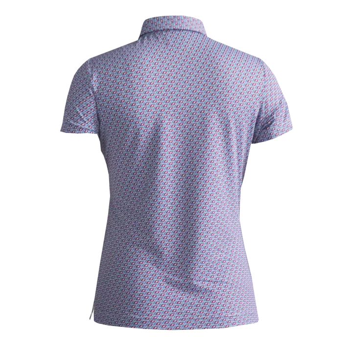 Island Green IGLTS2416 - Ladies All Over Geo Print Polo Shirt - Image 3