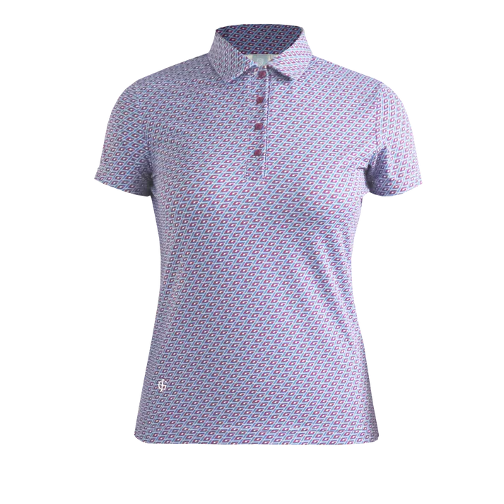 Island Green IGLTS2416 - Ladies All Over Geo Print Polo Shirt