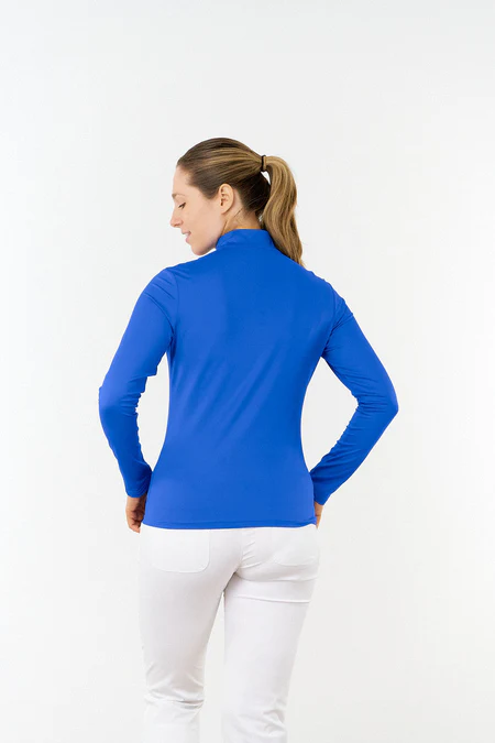 Tranquillity2 Ladies Mid Layer Zip Golf Top - Royal Blue - Image 3