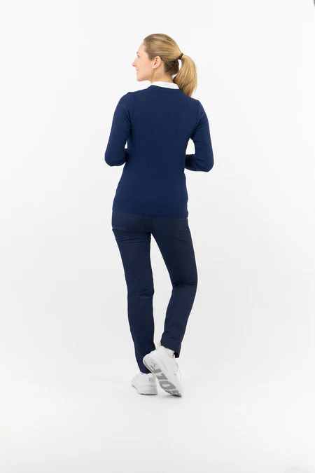 Suzie Summerweight Ladies Golf Jumper - Navy - Image 4