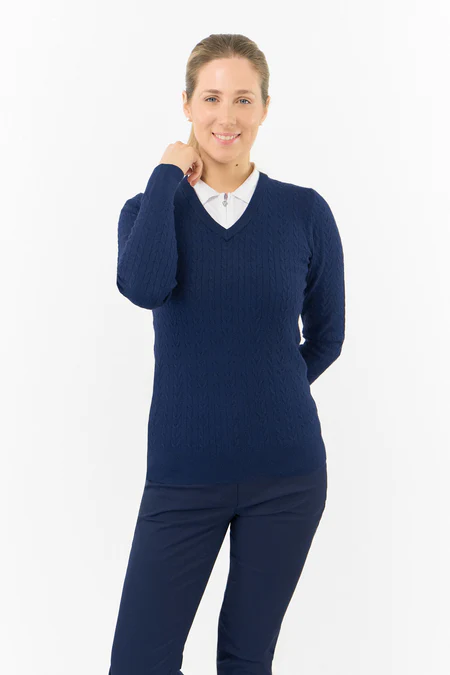 Suzie Summerweight Ladies Golf Jumper - Navy