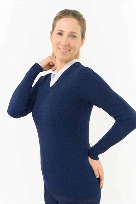 Suzie Summerweight Ladies Golf Jumper - Navy - Image 3