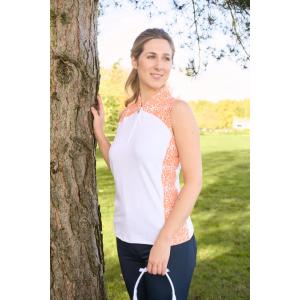 Pure Golf Freda Sleeveless Polo Golf Shirt - Cantaloupe Crescent