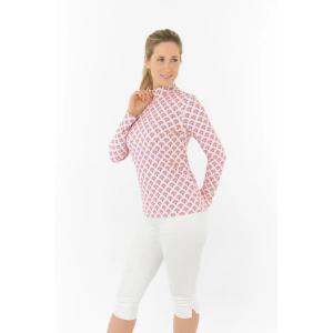 Serenity Long Sleeve Ladies Golf Zip Top - Mediterranean Sunset