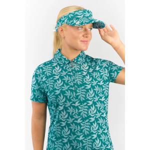 Arielle Patterned Golf Visor - Teal Frondescence