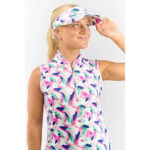 Arielle Patterned Golf Visor - Portrait of Paradise