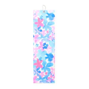 Microfibre Tri-fold Ladies Golf Towel - Watercolour Petal